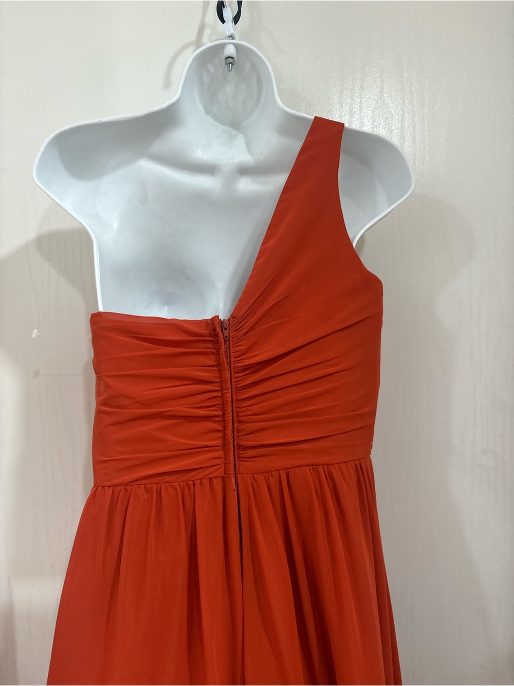 One-Shoulder Rust Orange Evening summer/fall elegant Dress - Picture 9 of 9